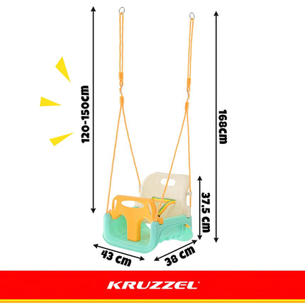 3-in-1 Children's Swing, Adjustable Ropes, 30 kg Capacity