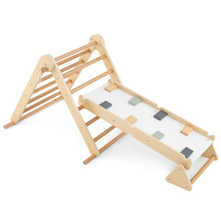 3-in-1 Climbing Frame: Triangle, Ladder & Rocker, Foldable Wood