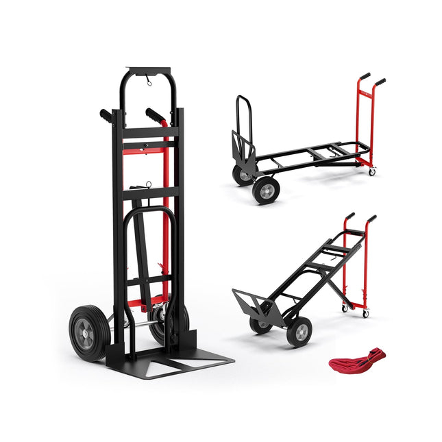 3-in-1 Convertible Hand Truck, 450kg Capacity, Metal Frame
