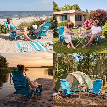3-in-1 Foldable Beach Chair with Insulated Bag