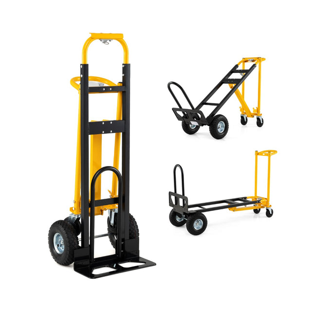 3 in 1 Folding Hand Truck with Pneumatic Tires, 136 kg Capacity
