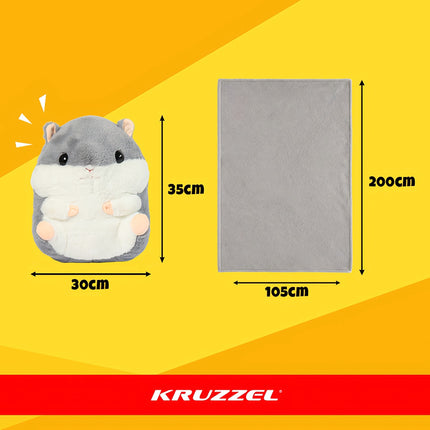3-in-1 Hamster Blanket, Pillow & Toy – 105x200 cm