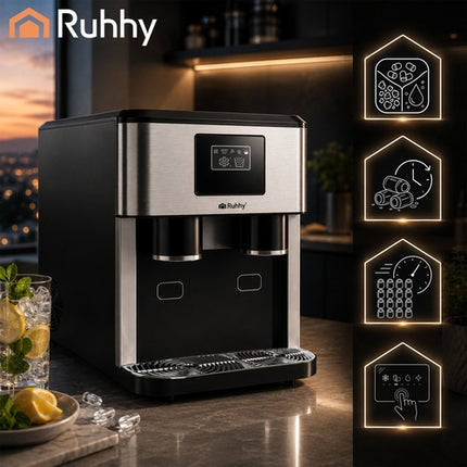 3-in-1 Ice Maker with Crusher & Water Dispenser, 15kg/Day
