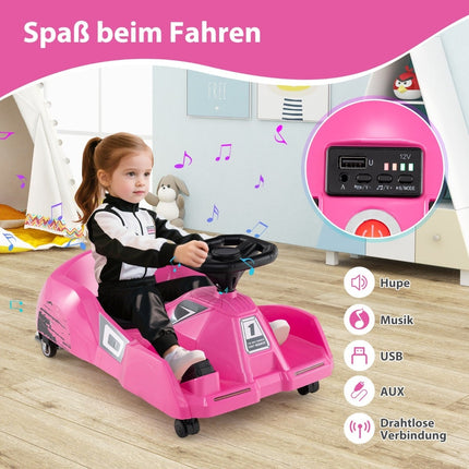 3-in-1 Kids Electric Go-Kart with Removable Mop, 12V
