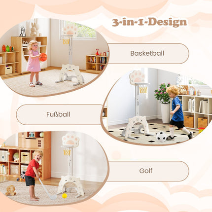 3-in-1 Kids Sports Center: Basketball, Soccer, Golf