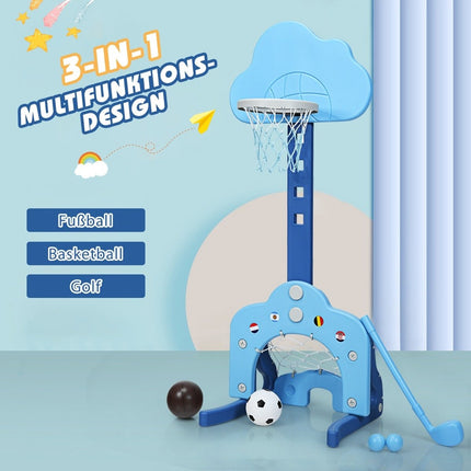 3-in-1 Kids Sports Set: Adjustable Basketball, Soccer, Golf