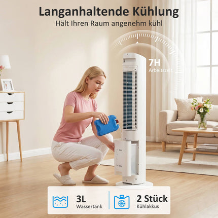 3-in-1 Portable Air Cooler, 3L Tank, 3 Speeds, White