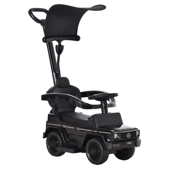 3-in-1 Ride-On Car with Handle, Black, Ages 18-36 Months