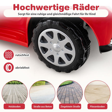 3-in-1 Ride-On Car with Push Handle, Storage, Red