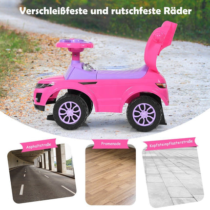 3-in-1 children's car push car with horn music light 89 x 43 x 84 cm pink
