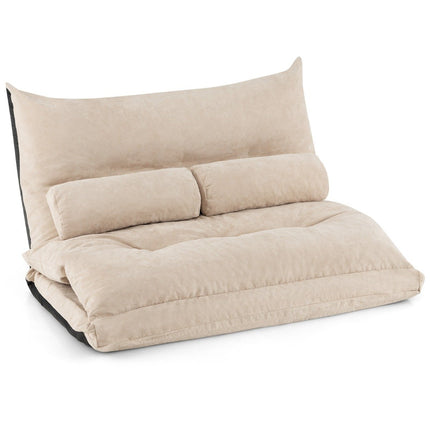 3 in 1 folding floor sofa with sleeping function & adjustable backrest beige