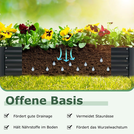 3 in 1 greenhouse with raised bed metal planter box PVC film flower bed with two windows silver 129 x 97 x 96 cm