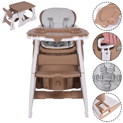 3 in 1 high chair & baby chair & seating group with food tray that can be adjusted in 3 positions