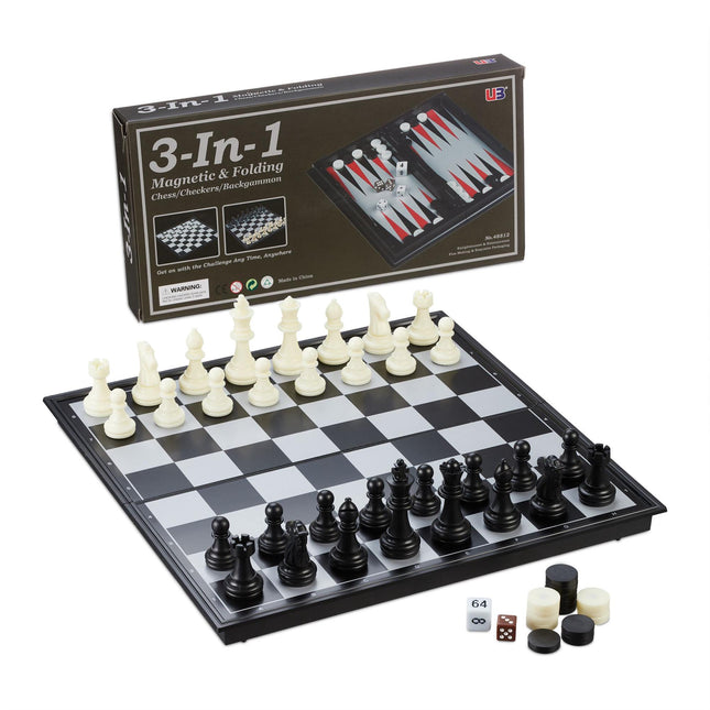 3-in-1 magnetic chess set