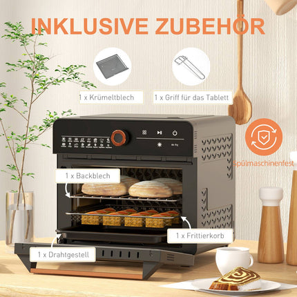 3-in-1 mini convection oven with timer, 20L capacity