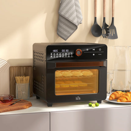 3-in-1 mini convection oven with timer, 20L capacity