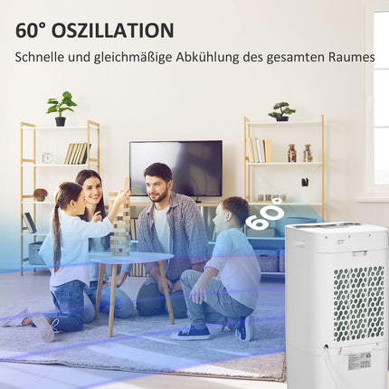 Mobile air conditioner – 15L, 60° oscillation, remote control