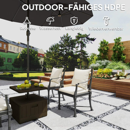 3-in-1 parasol stand 80 kg, fillable and plantable, black