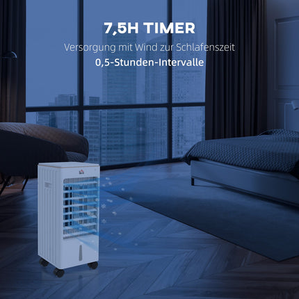 Portable Air Conditioner, 3 Modes, Timer, Wheels, White