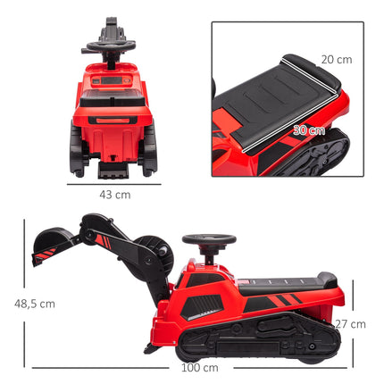 Traveling excavator with music, 25 kg capacity, red/black