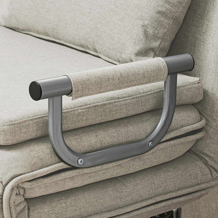 Folding sofa bed chair, 120 kg capacity, grey, adjustable backrest