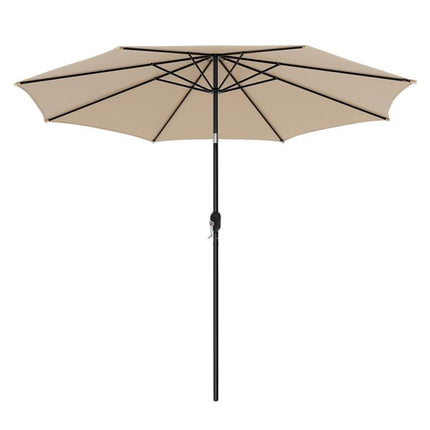 3m Patio Umbrella, 8-Rib Tilt Crank, Vented Top, Beige
