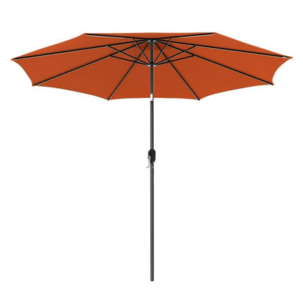 3m Patio Umbrella, Tilt Crank, 8-Rib Canopy, Orange