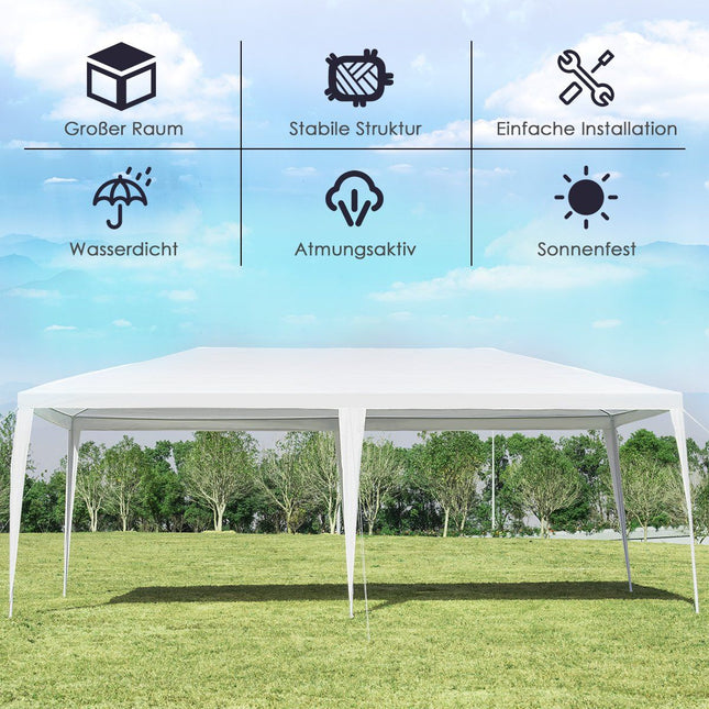 3m x 6m Party Tent Waterproof Beach Tent with Ropes White