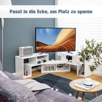 3-part wooden TV cabinet for TVs up to 65" Freely combinable TV stand white