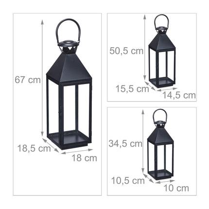 3 pcs. Lanterns in metal
