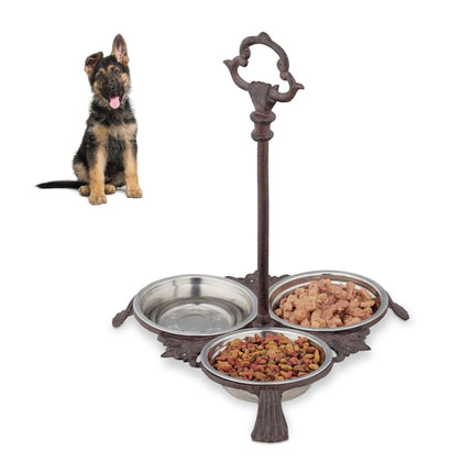 3 pcs. dog food bowls with handles