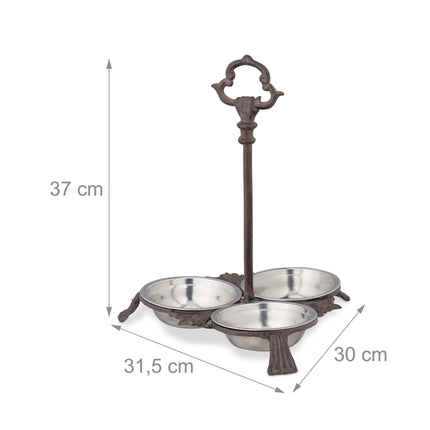 3 pcs. dog food bowls with handles
