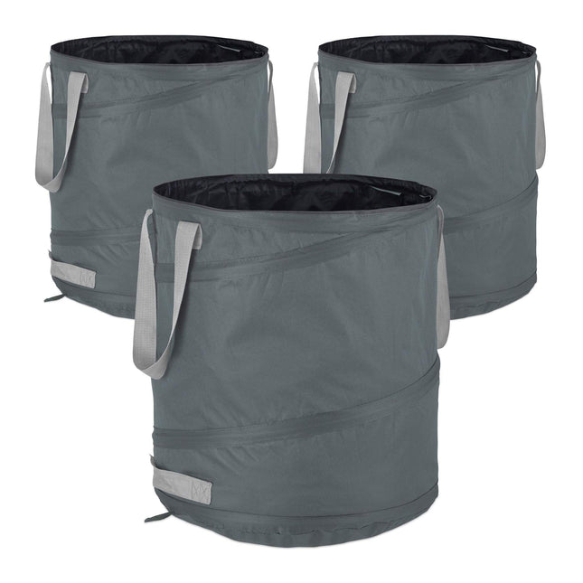 3 pcs. garden bags 85-liter gray
