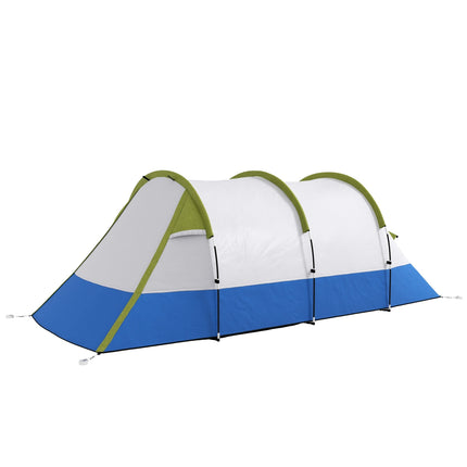 3-person tunnel tent, windproof, 2 rooms, water-repellent