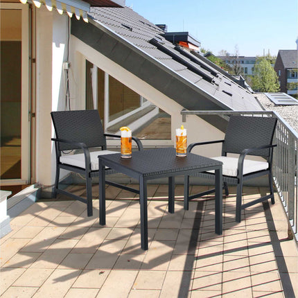 3-piece balcony furniture set in rattan look