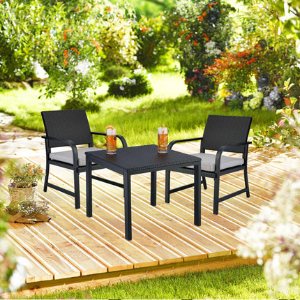 3-piece balcony furniture set in rattan look