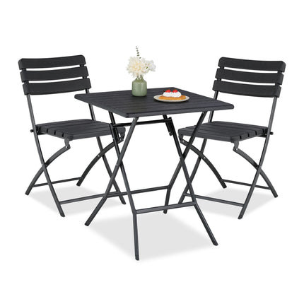 3-piece balcony furniture set in wooden look