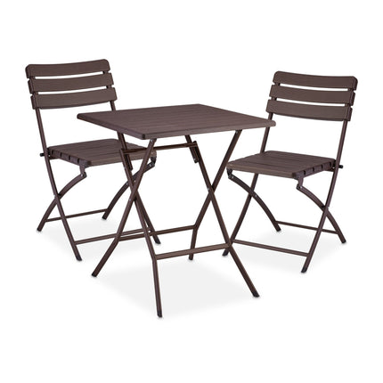 3-piece balcony furniture set in wooden look