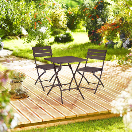 3-piece balcony furniture set in wooden look