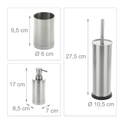 3-piece bathroom set stainless steel