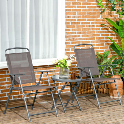 Weatherproof 3-piece metal bistro with folding table