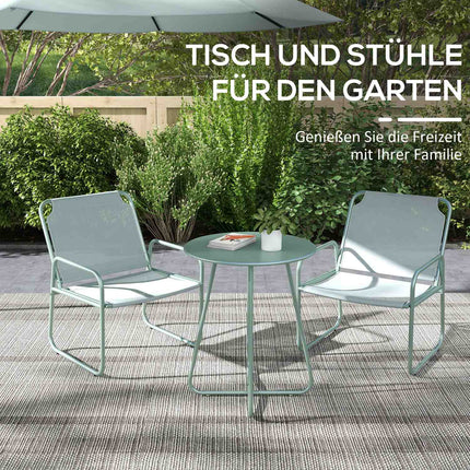 3-piece green mesh bistro set with table and chairs