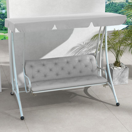 Outdoor bench cushion, 3-seater, light grey, 150x98x8 cm