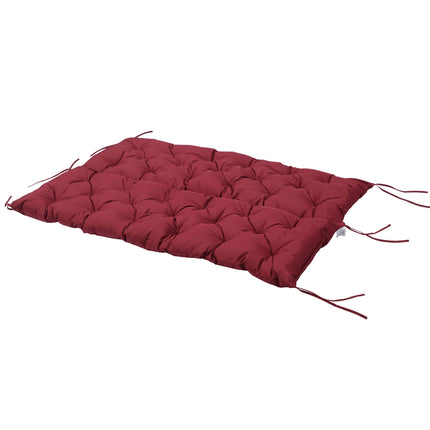 Red outdoor bench cushion with ties, 3-seater, 150x98x8 cm