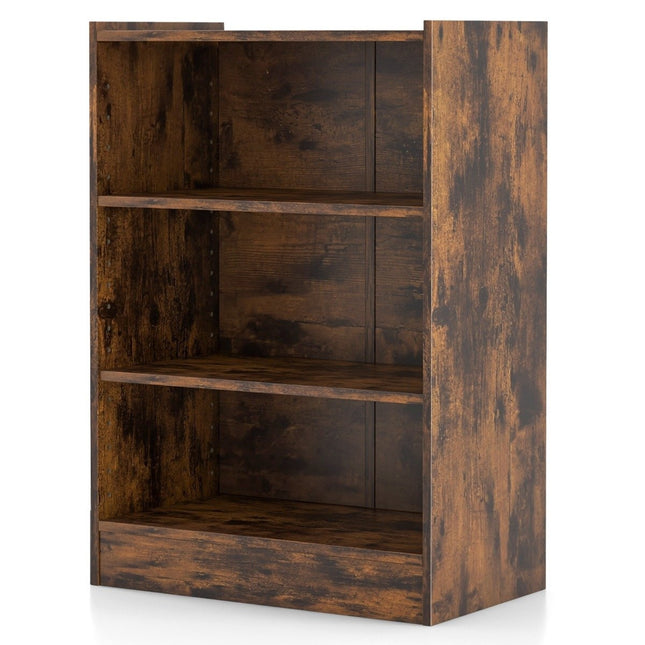 3-tier bookcase open storage shelf modern cabinet 50 x 30 x 75 cm brown
