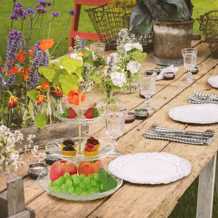 3-tier glass dish