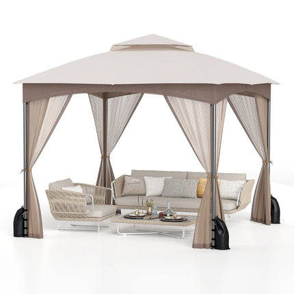 3x3 m Gazebo with Mosquito Net & Sandbags, Waterproof