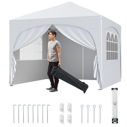 3x3 m Pop-Up Canopy Tent with 4 Removable Walls
