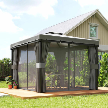 3x3m Waterproof Garden Pavilion with Double Roof