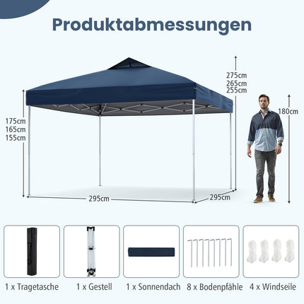 3x3m Waterproof Pop-Up Gazebo, UV 50+ Protection